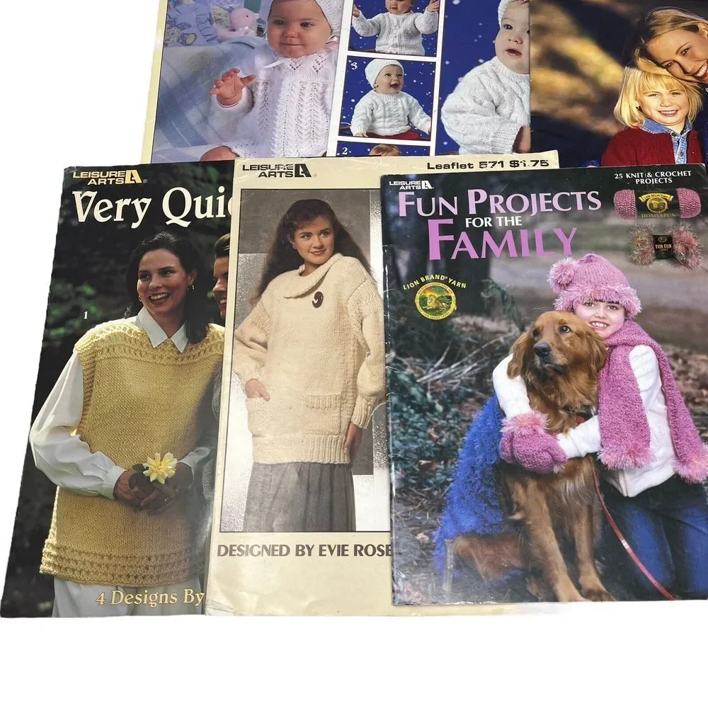 Lot of Vintage Assortment of Knitting  Booklets & Leaflets‎ Sweaters Baby